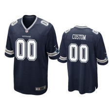 Men Dallas Cowboys #00 Navy Custom Nike Game Jersey