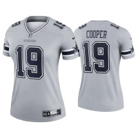 Women Dallas Cowboys #19 2021 Amari Cooper Gray Inverted Legend Jersey