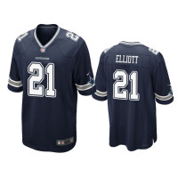 Men Dallas Cowboys #21 Navy Ezekiel Elliott Nike Game Jersey