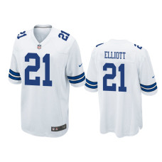 Men Dallas Cowboys #21 White Men Ezekiel Elliott Nike Game Jersey