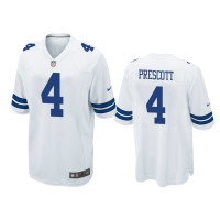 Men Dallas Cowboys #4 White Dak Prescott Nike Game Jersey