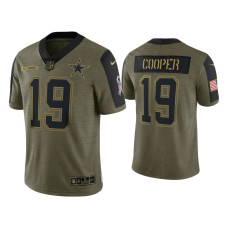 Men Dallas Cowboys #19 Amari Cooper Olive 2021 Salute To Service Limited Jersey