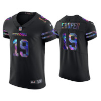 Men Dallas Cowboys #19 Amari Cooper Black Golden Edition Holographic Jersey