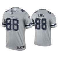 Men Dallas Cowboys #88 CeeDee Lamb Gray Inverted Legend Jersey