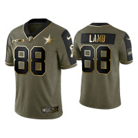 Men Dallas Cowboys #88 CeeDee Lamb Olive Gold 2021 Salute To Service Limited Jersey