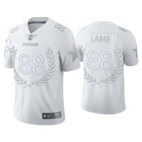 Men Dallas Cowboys #88 CeeDee Lamb White Platinum Limited Jersey