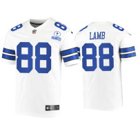 Men Dallas Cowboys #88 CeeDee Lamb White 60th Season Vintage Jersey