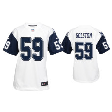 Youth Dallas Cowboys #59 Chauncey Golston White Color Rush Game Jersey