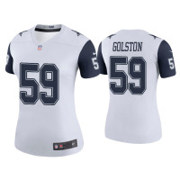 Women Dallas Cowboys #59 Color Rush Legend Chauncey Golston White Jersey