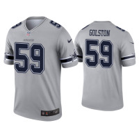 Men Dallas Cowboys #59 Chauncey Golston Gray Inverted Legend Jersey