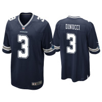 Men Dallas Cowboys #3 Ben DiNucci Navy Game Jersey