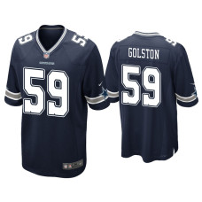 Men Dallas Cowboys #59 Chauncey Golston Navy Game Jersey