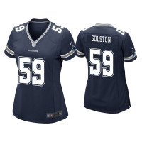 Women Dallas Cowboys #59 Chauncey Golston Navy Game Jersey