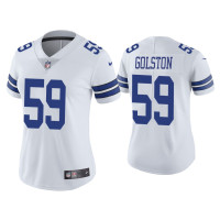 Women Dallas Cowboys #59 Vapor Limited Chauncey Golston White Jersey