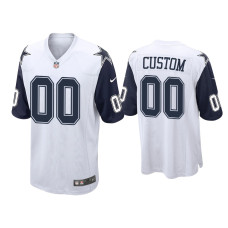 Men Dallas Cowboys #00 Custom White Alternate Game Jersey