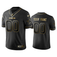 Men Dallas Cowboys #00 2019 Golden Edition Vapor Untouchable Limited Custom Black Jersey