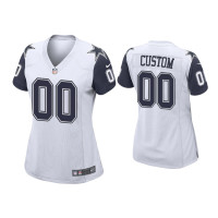 Women Dallas Cowboys #00 Custom White Alternate Game Jersey