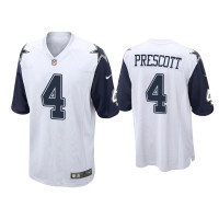 Men Dallas Cowboys #4 Dak Prescott White Alternate Game Jersey