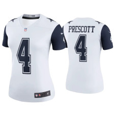 Women Dallas Cowboys #4 Dak Prescott White Color Rush Legend Jersey