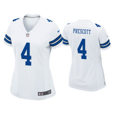 Women Dallas Cowboys #4 Dak Prescott White Game Jersey