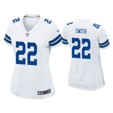 Women Dallas Cowboys #22 Emmitt Smith White Game Retired Player Jersey