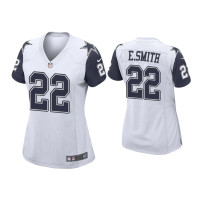 Women Dallas Cowboys #22 Emmitt Smith White Alternate Game Jersey