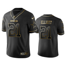 Men Dallas Cowboys #21 2019 Golden Edition Vapor Untouchable Limited Ezekiel Elliott Black Jersey