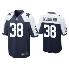 Men Dallas Cowboys #38 Israel Mukuamu Navy Alternate Game Jersey