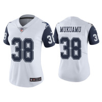 Women Dallas Cowboys #38 Color Rush Limited Israel Mukuamu White Jersey