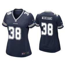 Women Dallas Cowboys #38 Israel Mukuamu Navy Game Jersey