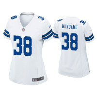 Women Dallas Cowboys #38 Israel Mukuamu White Game Jersey