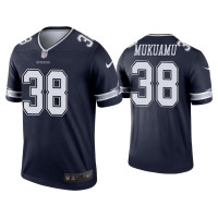 Men Dallas Cowboys #38 Israel Mukuamu Navy Legend Jersey