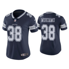 Women Dallas Cowboys #38 Vapor Limited Israel Mukuamu Navy Jersey