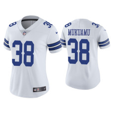 Women Dallas Cowboys #38 Vapor Limited Israel Mukuamu White Jersey