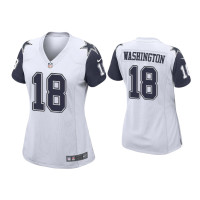 Women Dallas Cowboys #18 James Washington White Alternate Game Jersey