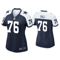 Women Dallas Cowboys #76 Josh Ball Navy Alternate Game Jersey