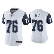 Women Dallas Cowboys #76 Color Rush Limited Josh Ball White Jersey