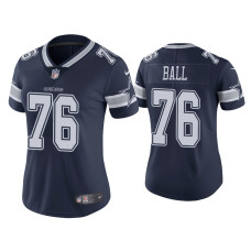 Women Dallas Cowboys #76 Vapor Limited Josh Ball Navy Jersey