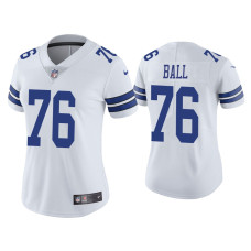 Women Dallas Cowboys #76 Vapor Limited Josh Ball White Jersey