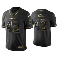 Men Dallas Cowboys #42 Golden Edition Vapor Limited Keanu Neal Black Jersey