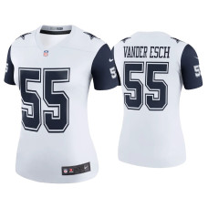 Women Dallas Cowboys #55 Leighton Vander Esch White Color Rush Legend Jersey