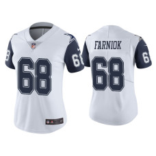 Women Dallas Cowboys #68 Color Rush Limited Matt Farniok White Jersey