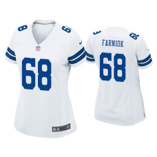 Women Dallas Cowboys #68 Matt Farniok White Game Jersey