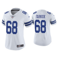 Women Dallas Cowboys #68 Vapor Limited Matt Farniok White Jersey