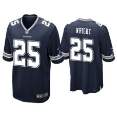 Men Dallas Cowboys #25 Nahshon Wright Navy Game Jersey