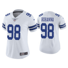 Women Dallas Cowboys #98 Vapor Limited Quinton Bohanna White Jersey