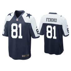 Men Dallas Cowboys #81 Simi Fehoko Navy Alternate Game Jersey