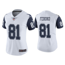 Women Dallas Cowboys #81 Color Rush Limited Simi Fehoko White Jersey