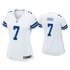 Women Dallas Cowboys #7 Trevon Diggs White Game Jersey