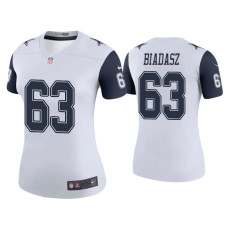 Women Dallas Cowboys #63 Color Rush Legend Tyler Biadasz White Jersey